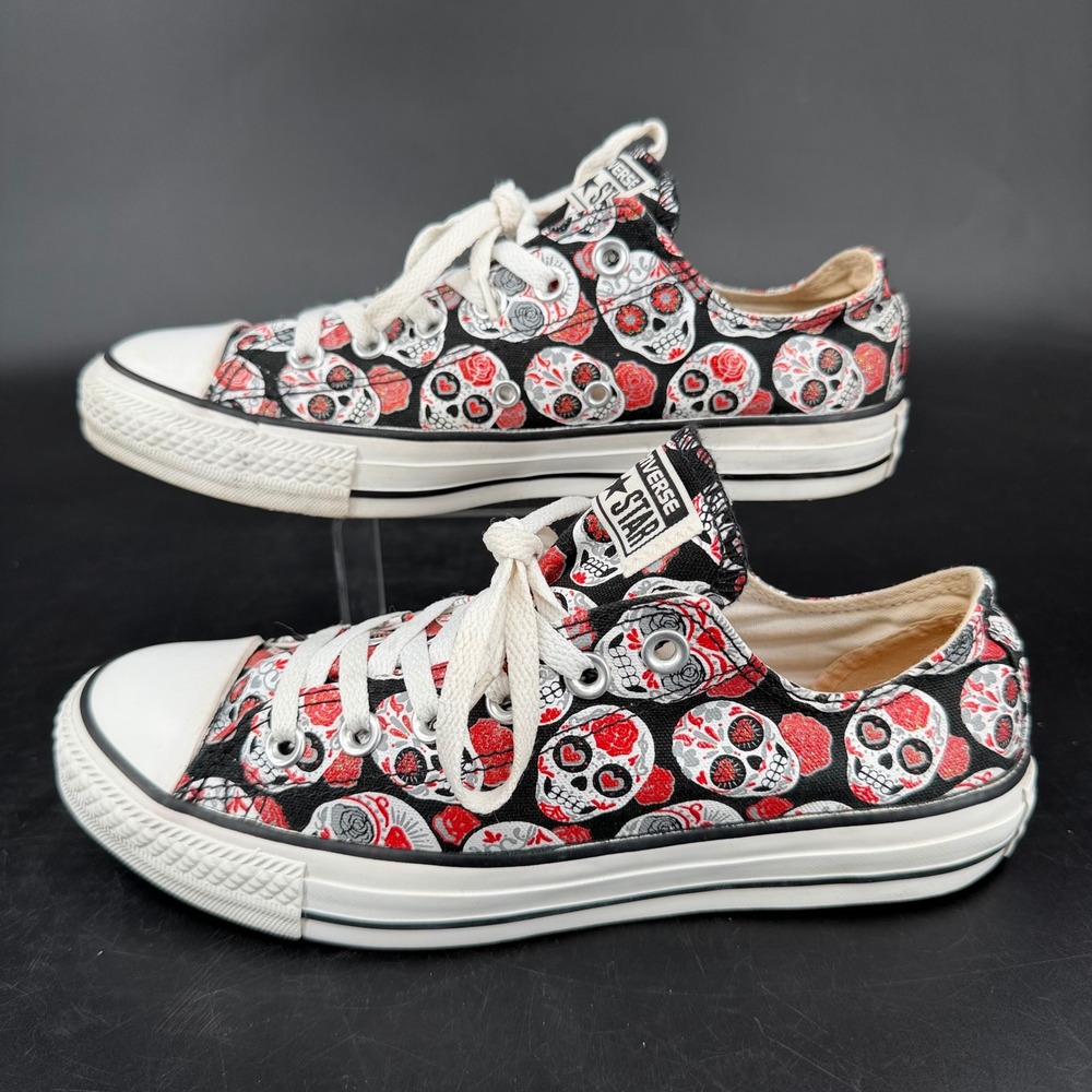 Converse All Star Low Sugar Skull Day of the Dead Shoes 144171F Womens 8 Mens 6